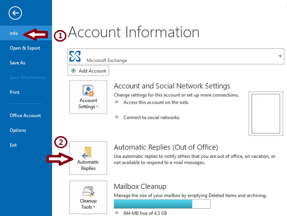 How to Enable Automatic Replies in non-exchange Account Outlook